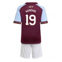 Aston Villa Jadon Sancho #19 Domáci Detský futbalový dres 2025-26 Krátky Rukáv (+ trenírky)